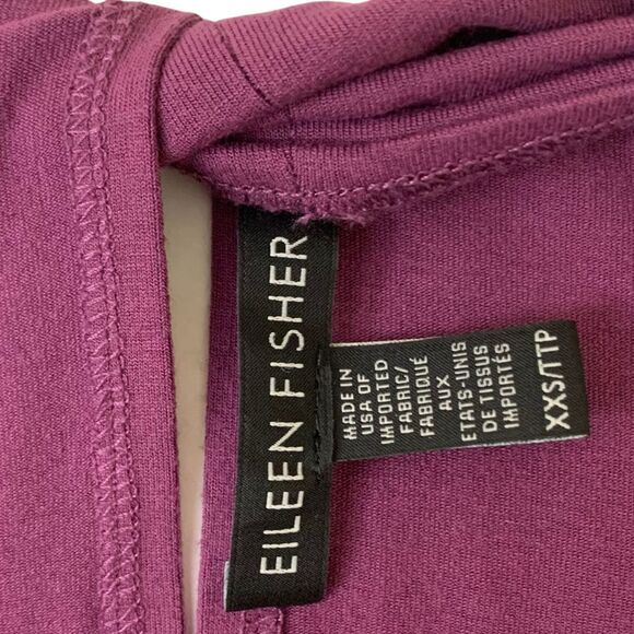 Eileen Fisher Plum Purple Dress with Twisted Back Detail  Size XXS - Picture 3 of 9